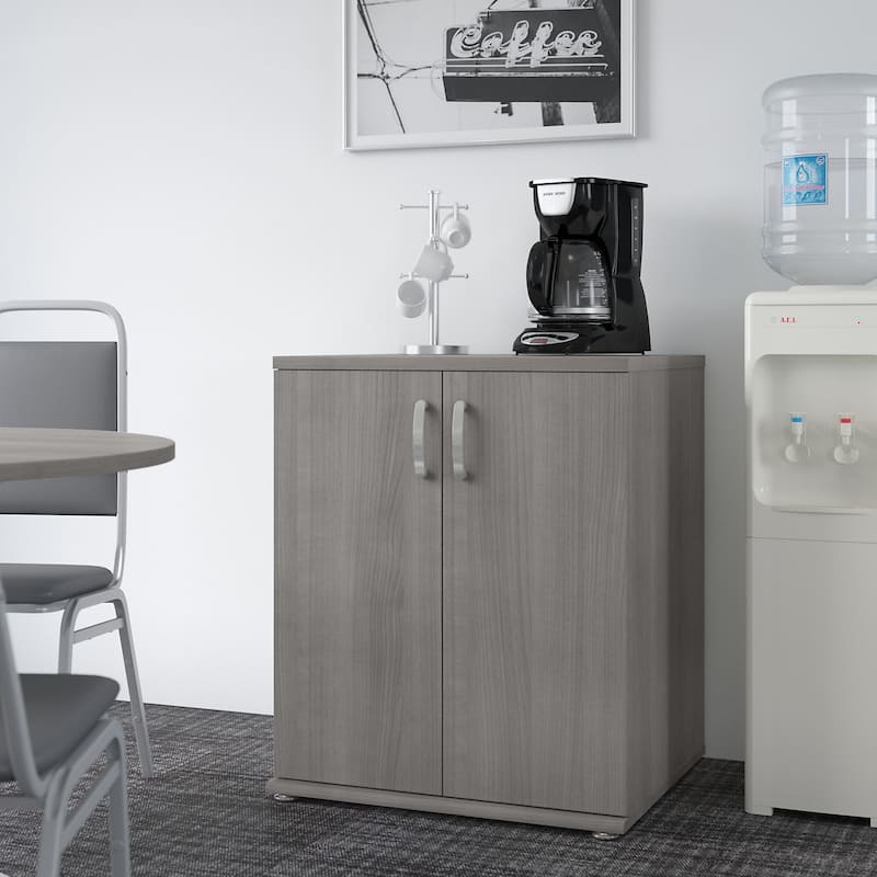 Universal Floor Storage Cabinet with Doors by Bush Business Furniture - Platinum Gray