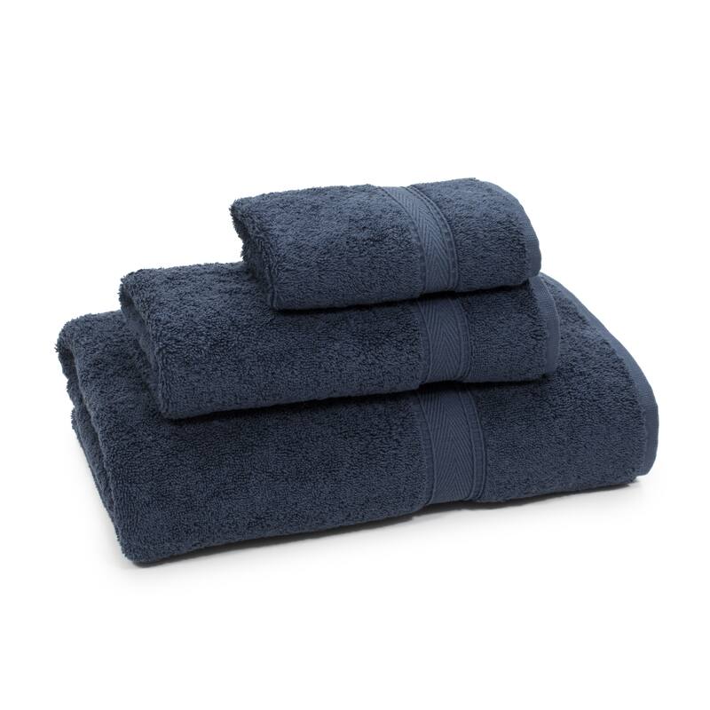 Authentic Hotel and Spa Turkish Cotton 3-piece Towel Set - Navy Blue