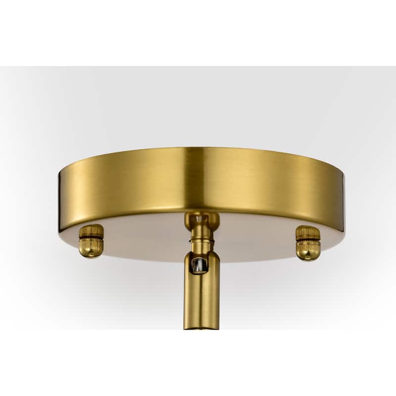 Magno Brass Pendant Light with Clear Glass Lantern Shade - Brass-Clear