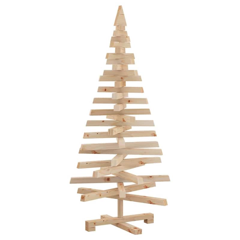 vidaXL Christmas Trees with Stand Natural/Brown Solid pine wood