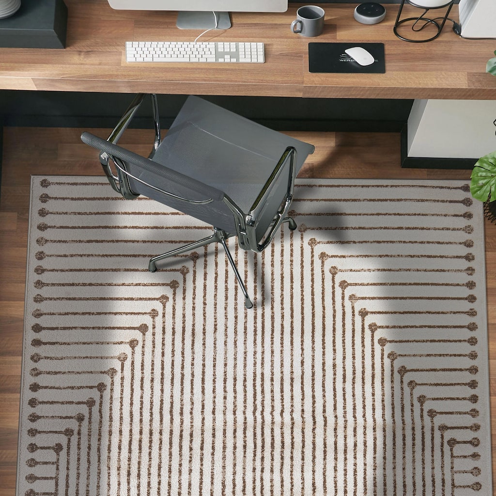 Modern Geometric Durable Area Rug, Pet Friendly for Any Room
