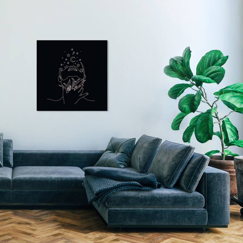 Wynwood Studio Canvas Fashion and Glam Rising Stars Black and Off-white Modern & Contemporary Wall Art Canvas Print - 30 x 30