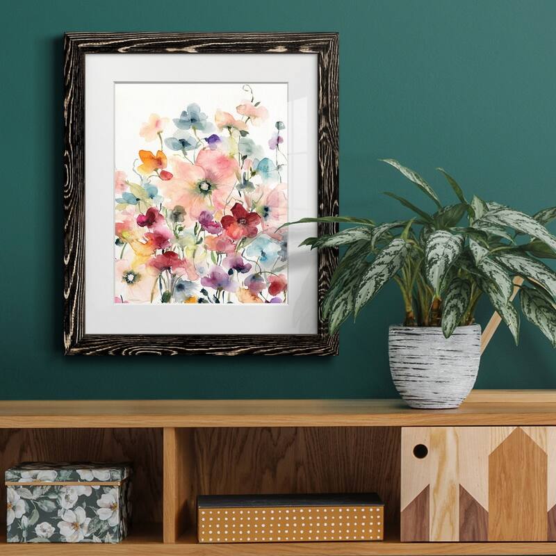 Poppies and Sweetpeas-Premium Framed Print - Ready to Hang