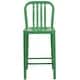 preview thumbnail 53 of 98, 24'' High Metal Indoor-Outdoor Counter Height Stool with Vertical Slat Back