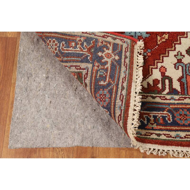 Hand Knotted Oriental 100% Wool Carpet Traditional Medallion Oranges & Rust Heriz (serapi) Area Rug - 5' 2'' X 2' 11''