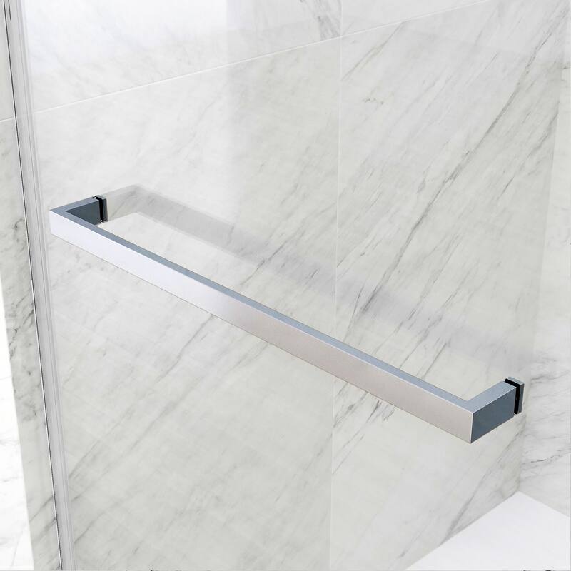 VIGO Satro E-Class 52 to 60 in. W x 74 in. H Semi-Frameless Double-Sliding Shower Door with Clear Tempered Glass