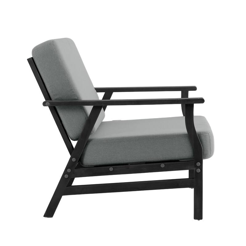 3-piece Cushioned Outdoor Club Chiars With Side Table