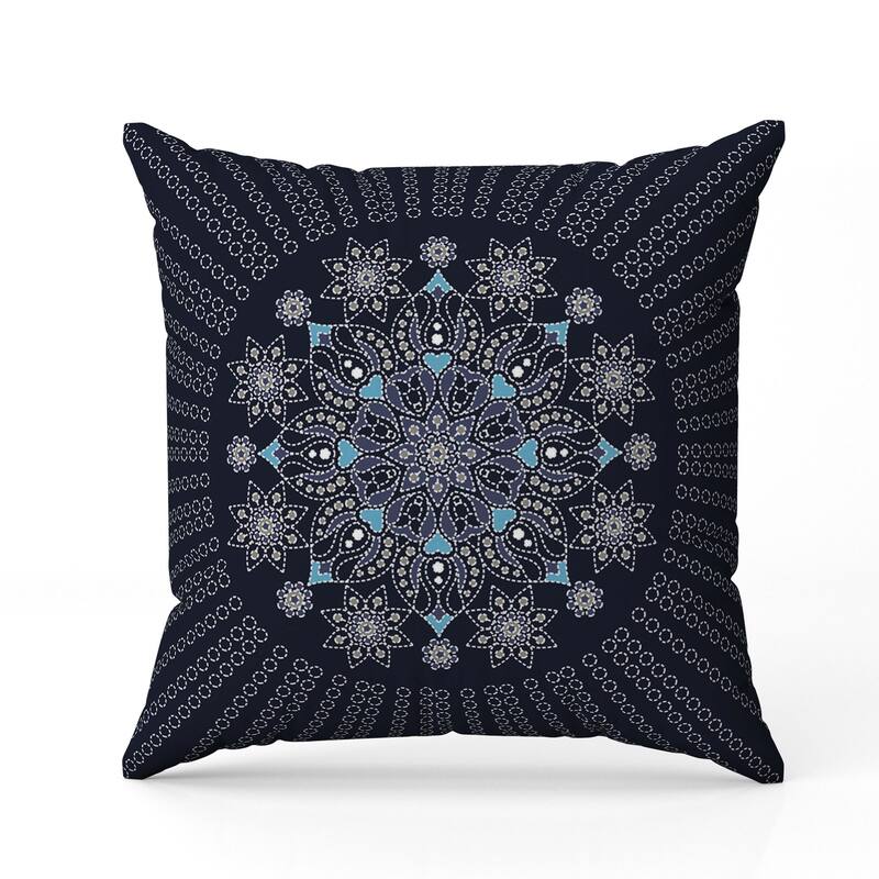 Wisteria Whirl Faux Suede Reversible Throw Pillow Blue and Gray