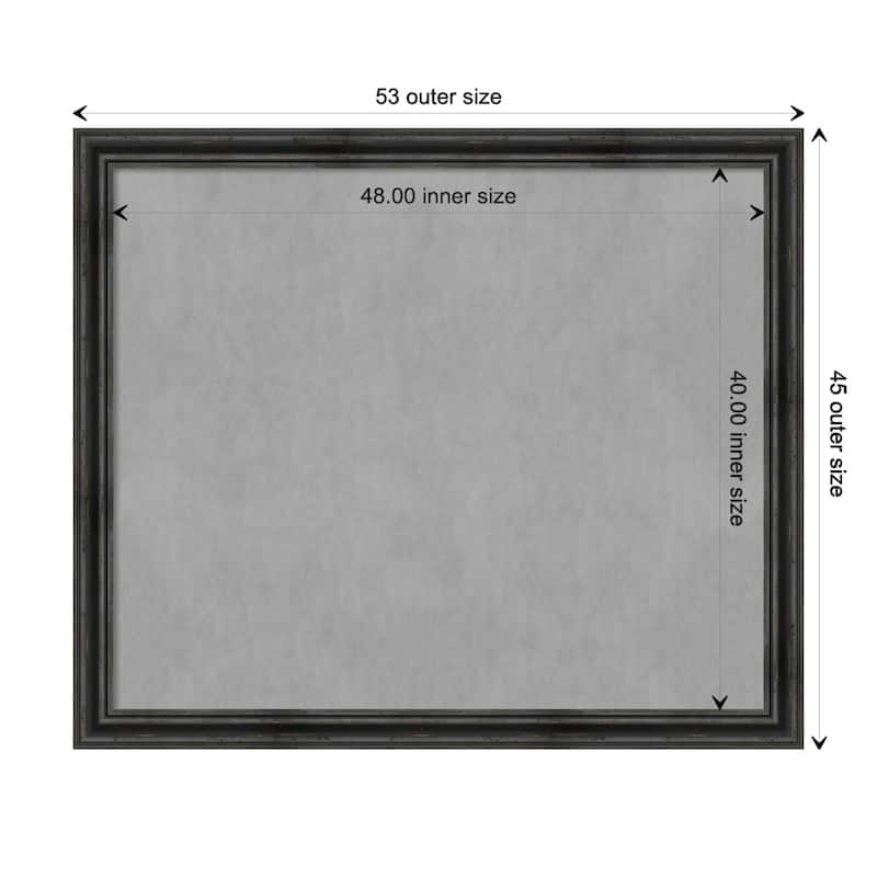 Amanti Art Rustic Pine Black Framed Magnetic Board - Board Size 48x40