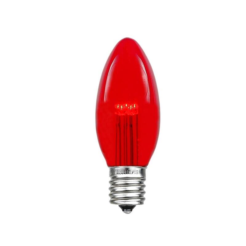 25 Pack C9 LED Outdoor Christmas Replacement Bulbs, Warm White, C9/E17 Base - Medium - Red