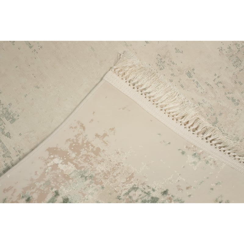 Machine Made Oriental Polyester Carpet Modern Abstract Beige & Ivories Abstract Area Rug - 7' 9'' X 5' 2''