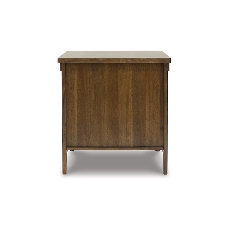 26 in. Brown Rectangle Wood End Table, Sturdy Build End Side Table for Living Rooms