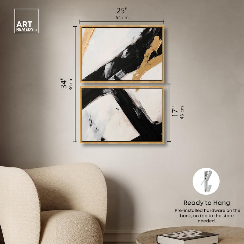 Weight of Black I Canvas Set of 2 by Art Remedy