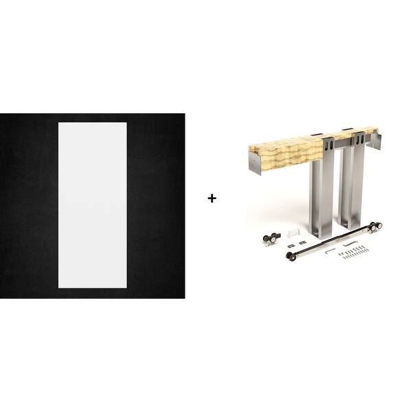 Prefinished Aurora White Flush Wood Pocket Door 80'' Height by Villar