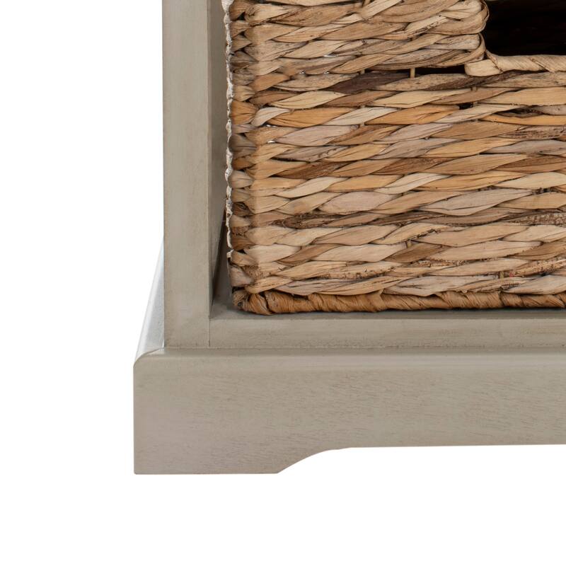 SAFAVIEH Halle Vintage Grey 3Drawer Wicker Basket Storage Unit 17.3