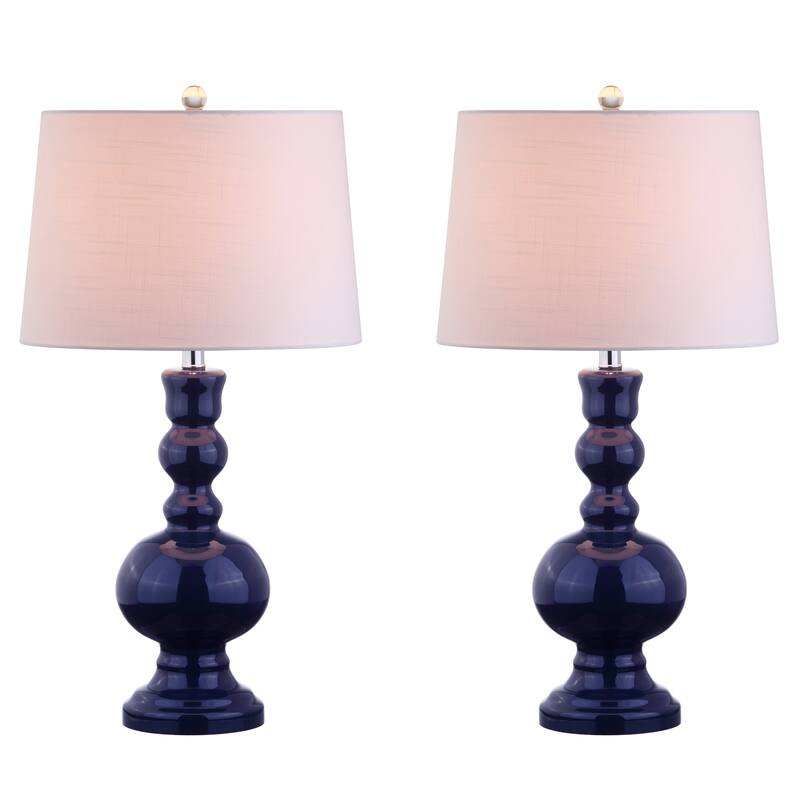 Stewart 28.5" Glass LED Table Lamp, Aqua (Set of 2) by JONATHAN Y