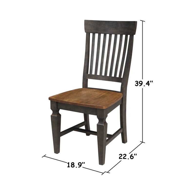 Solid Wood Vista Slat Back Dining Chairs - Set of Two