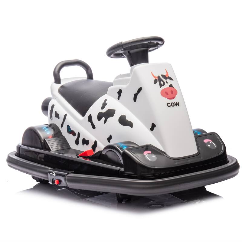 12V Kids Electric Bumper Car, Dual Motors, 360° Rotation, LED Flow Lights, Music, Horn & Fun Collision Effects for Ages 3-5