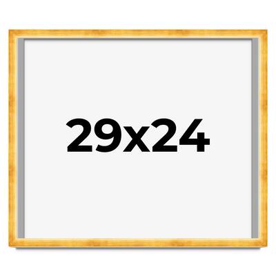 29x24 Shadow Box Frame Gold | 1.625 Inches Deep Real Wood Traditional