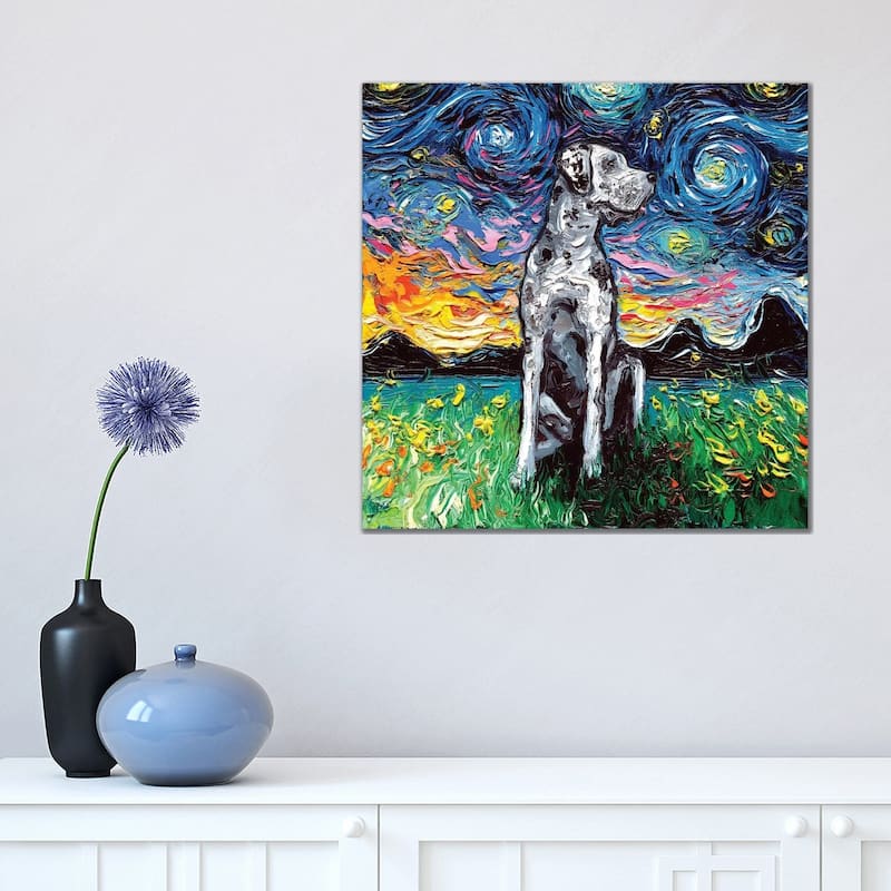 iCanvas "Merle Great Dane Night" by Aja Trier Canvas Print - 18x18x1.5