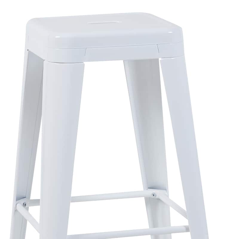 AC Pacific 30 Inch Industrial Stackable Metal BarStools Set of 2