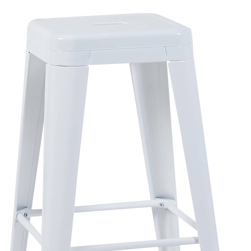 AC Pacific 30 Inch Industrial Stackable Metal BarStools Set of 4