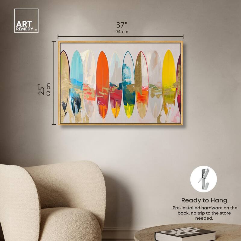 Surfboard Horizons II Canvas by Art Remedy