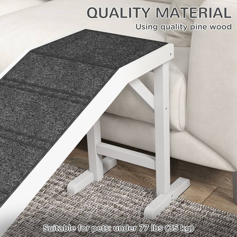 Dog Ramp for Bed, Pet Ramp for Dogs with Non-Slip Carpet and Top Platform, Furniture-Grade with High-Traction Carpet Surface