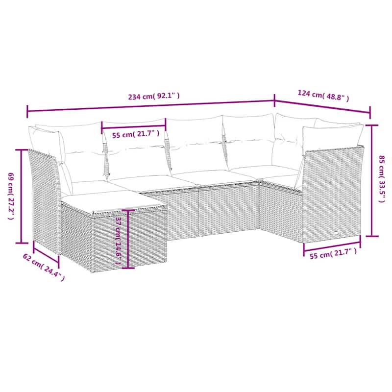 Modular Garden Sofa Set with Cushions