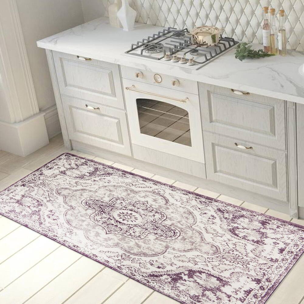 World Rug Gallery Distressed Bohemian Anti-Fatigue Standing Mat - 18"x47"