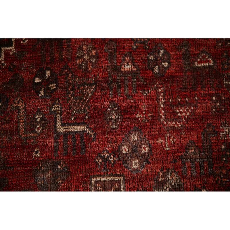 Pre-1900 Antique Qashqai Persian Area Rug Handmade Wool Carpet - 3'10"x 5'3"
