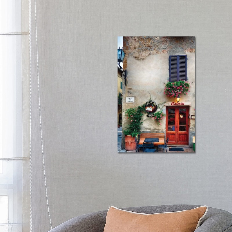 iCanvas "Quaint Restaurant Building In Pienza, Tuscany, Italy" by George Oze Canvas Print - 26x18x1.5