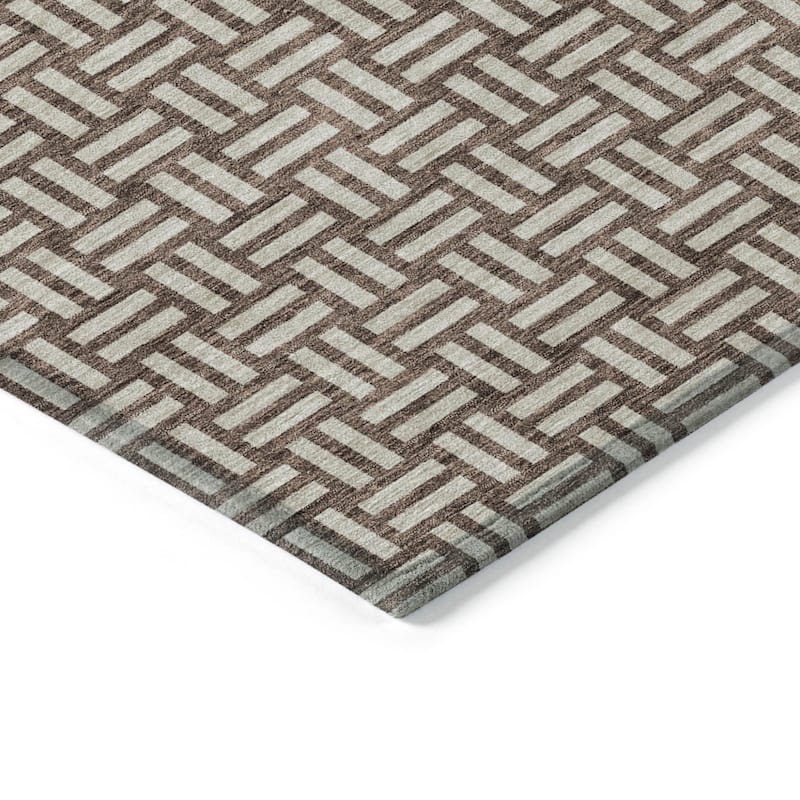 HomeRoots Geometric Transitional Rectangle Outdoor Rug
