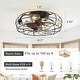 preview thumbnail 36 of 105, Caged Ceiling Fan with Light and Remote, 11.8–28 Inch Low Profile Fandelier, 6-Speed Quiet DC Motor, Black/Satin Nickel
