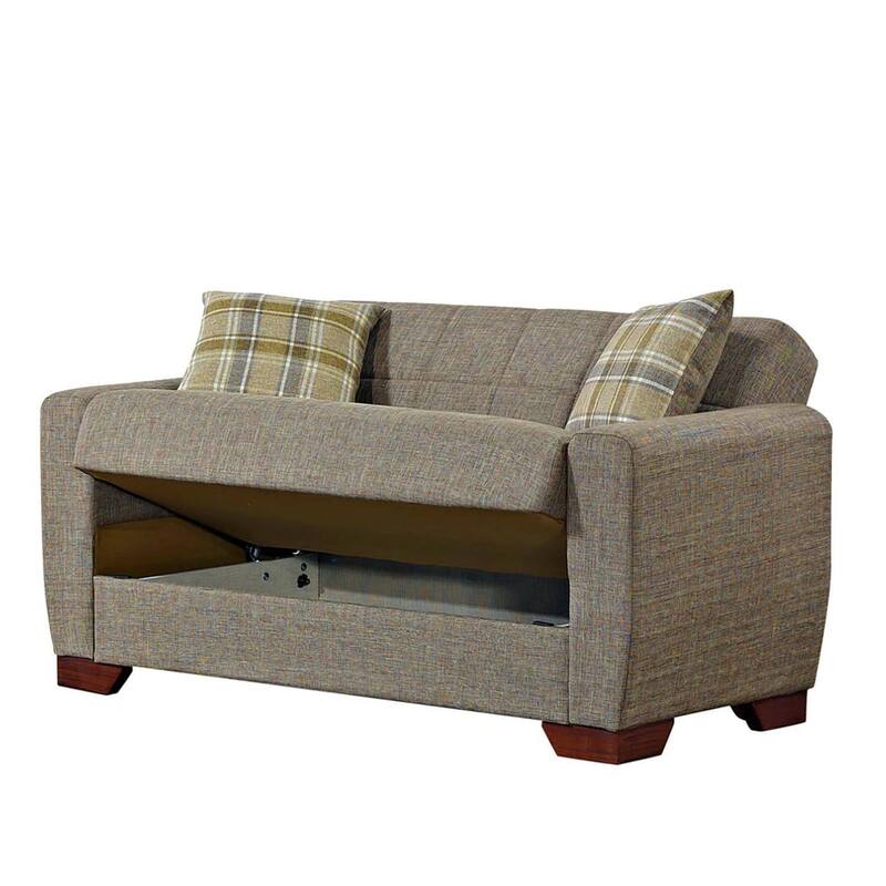 Collection Upholstered Convertible Loveseat With Storage