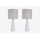 preview thumbnail 79 of 106, 16-in. Glass Lamp w/ Brushed Nickel Accents and Drum Shade