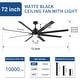 preview thumbnail 73 of 83, YUHAO 84 In. Indoor/Outdoor Modern Industrial Large Windmill Aluminum Blade Ceiling Fans With Lights, Quiet DC Motor and Remote