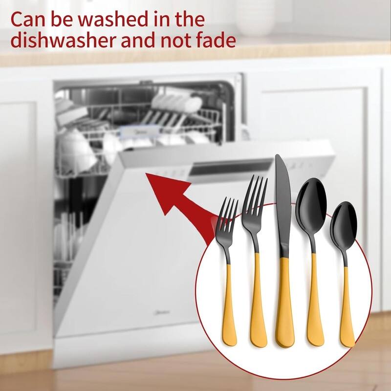 20 Piece 18/0 Stainless Steel Flatware Cutlery Set Service for 4,Mirror Finish