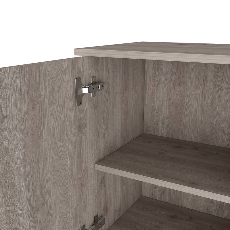 Medicine Cabinet with Soft Close, Single Door, Two Internal Shelves, Light Gray Finish - Easy Assembly