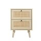 preview thumbnail 21 of 28, Rattan Nightstand Bedside Table with Rattan Drawers