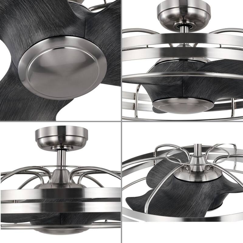 Bastrop Collection 26 in. Three-Blade Brushed Nickel Transitional Ceiling Fan with 3 Speed Remote Control