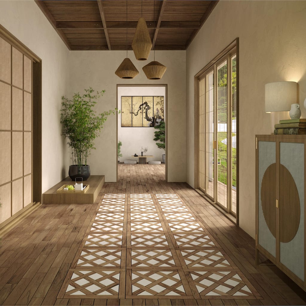 Merola Tile Kings Forest Lattice Calcatta Mix 17-5/8" x 17-5/8" Ceramic Floor and Wall Tile