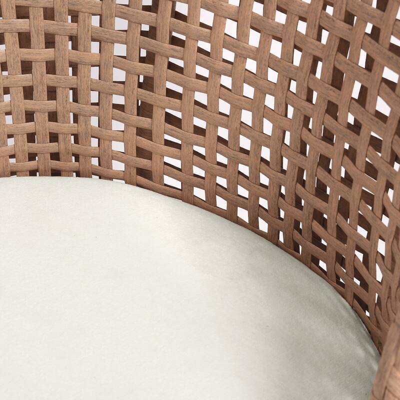 28"/29" Set of 2 Rattan Counter Height Swivel Bar Stools Chenille Cushion