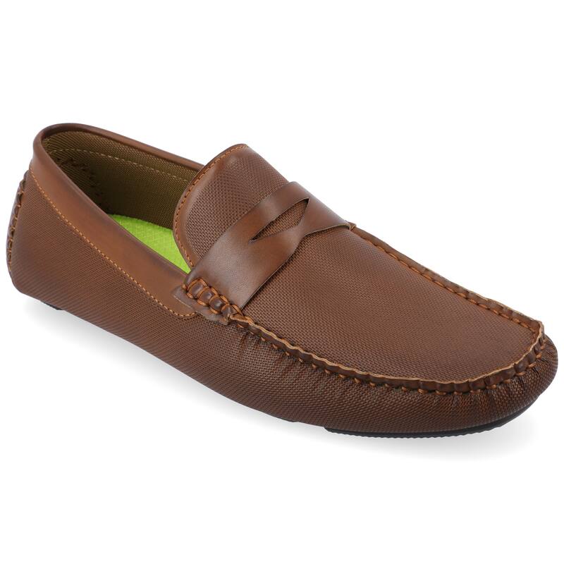 Vance Mens Isaiah Slip-on Driving Loafer - Brown - 10.5