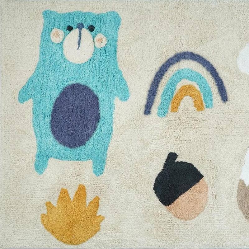HomeRoots Juvenile/Youth Contemporary Rectangle Area Rug - 48.00 in. x 32.00 in. x 0.30 in.