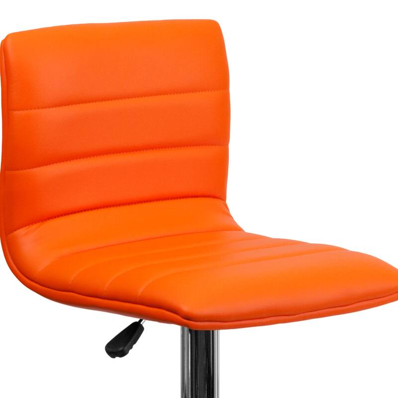 Modern Vinyl Stitch Back Adjustable Height Barstool - 16"W x 19"D x 35" - 44"H