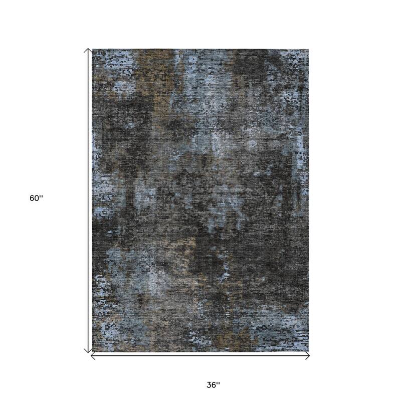 HomeRoots Abstract Transitional Rectangle Outdoor Rug