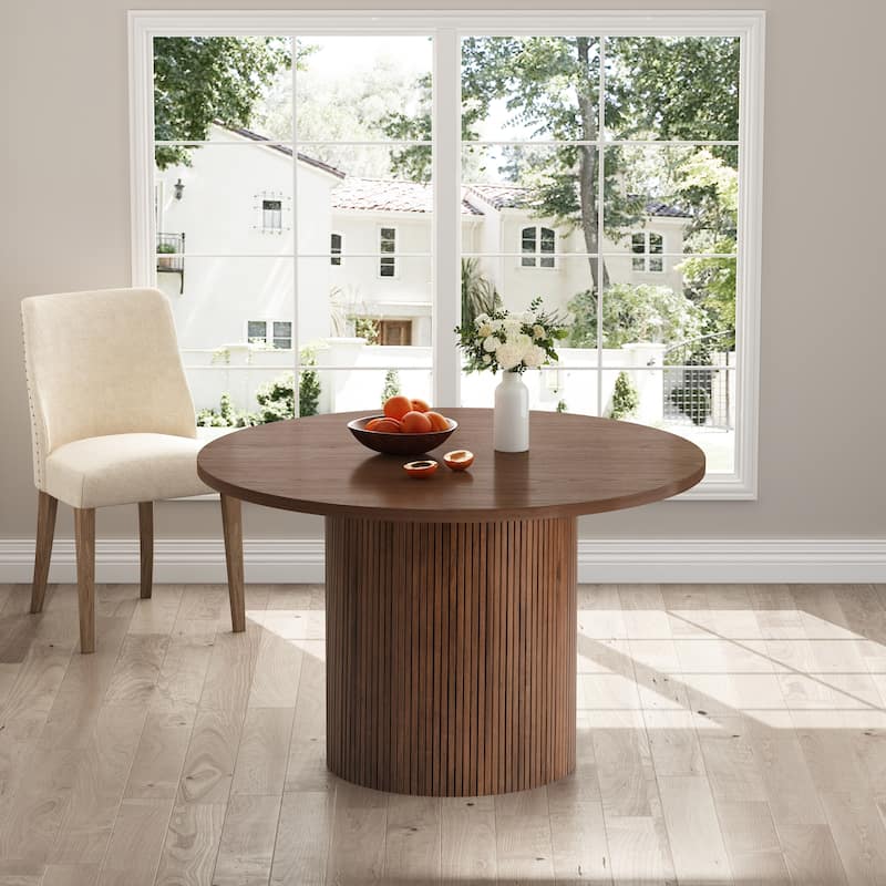 Round Pedestal Dining Table - Walnut