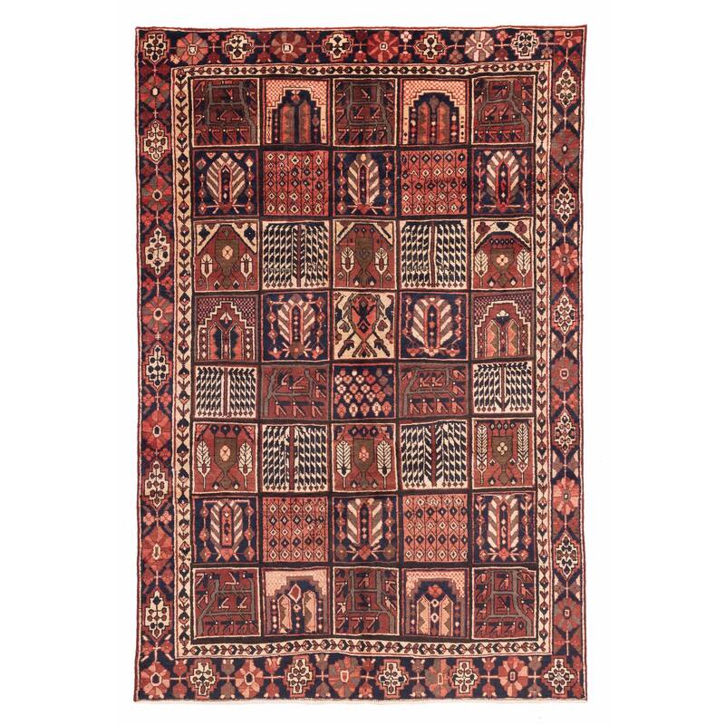 ECARPETGALLERY Hand-knotted Kayseri Vintage Dark Red Wool Rug - 6'4 x 9'6