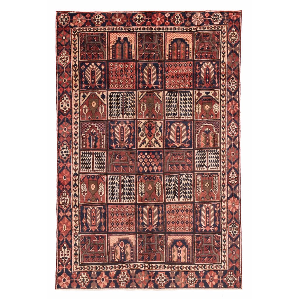 ECARPETGALLERY Hand-knotted Kayseri Vintage Dark Red Wool Rug - 6'4 x 9'6